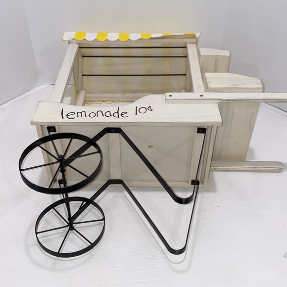Vintage 27" Lemonade Cart With Shelves And Movable Wheels - Picture 15 of 17